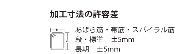 加工寸法許容差